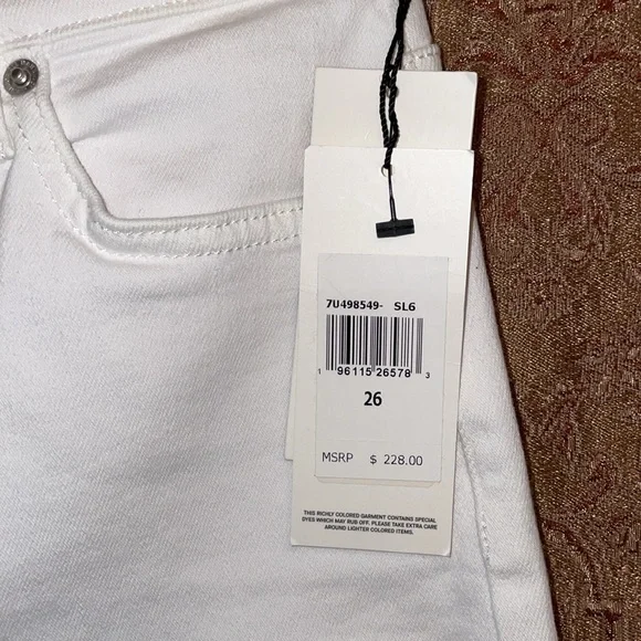 NWT 7 for all mankind LUXE VINTAGE.  White Flare Women's Jeans.  Size 26 - Picture 6 of 12